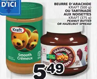 Marches Tradition KRAFT (500 g) PEANUT BUTTER OR KRAFT (375 g) HAZELNUT SPREAD offer