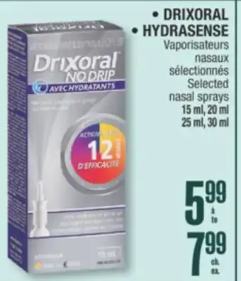 Jean Coutu DRIXORAL,HYDRASENSE Selected nasal sprays offer