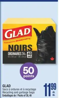 Jean Coutu GLAD Recycling and garbage bags offer