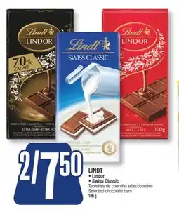 Jean Coutu LINDT Lindor, Swiss Classic Selected chocolate bars offer