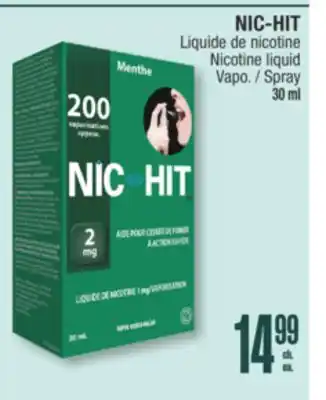 Jean Coutu NIC-HIT Nicotine liquid Spray offer