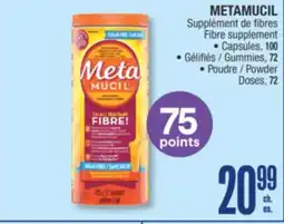 Jean Coutu METAMUCIL Fibre supplement offer