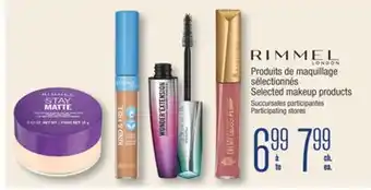 Jean Coutu Rimmel London Selected makeup products offer