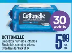 Jean Coutu COTTONELLE Flushable cleaning wipes offer