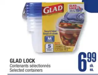 Jean Coutu GLAD LOCK Selected containers offer