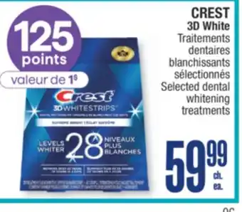 Jean Coutu CREST 3D White Selected dental whitening treatments offer