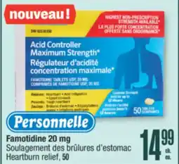 Jean Coutu PERSONNELLE Famotidine 20 mg Heartburn relief offer