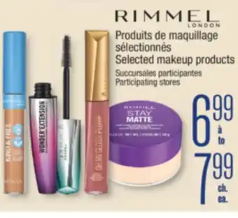 Jean Coutu RIMMEL Selected makeup products offer