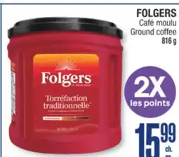 Jean Coutu FOLGERS Ground coffee offer