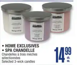 Jean Coutu HOME EXCLUSIVES,SPA CHANDELLE Selected 3-wick candles offer