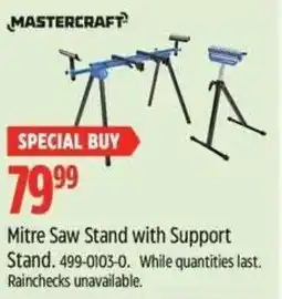 Canadian Tire Mastercraft mitre saw stand with support stand offer