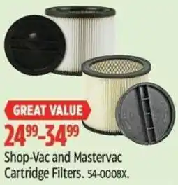 Canadian Tire Shop-Vac and Mastervac Cartridge Filters offer