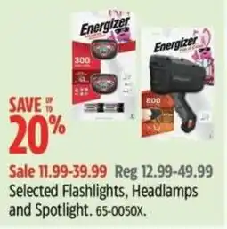 Canadian Tire Selected Flashlights, Headlamps and Spotlight offer