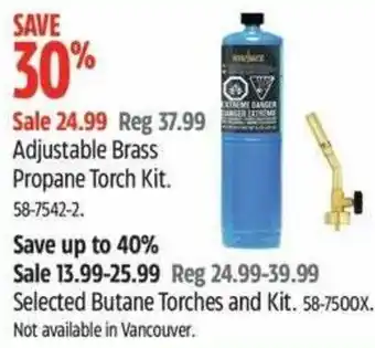 Canadian Tire Adjustable Brass Propane Torch Kit. offer