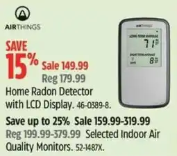 Canadian Tire Airthings home radon detector with lcd display offer