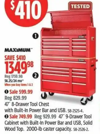 Canadian Tire Maximum 47" 8-drawer tool chest offer