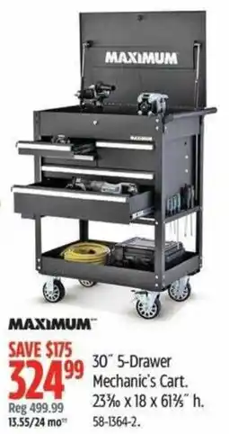 Canadian Tire Maximum 30 5-Drawer Mechanic's Cart. offer