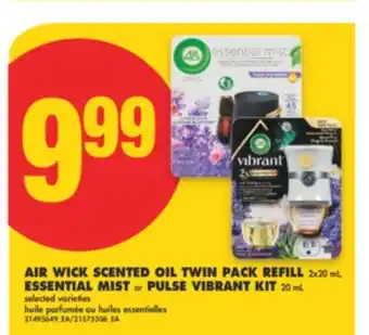 No Frills AIR WICK SCENTED OIL TWIN PACK REFILL, 2X20 ML, ESSENTIAL MIST OR PULSE VIBRANT KIT, 20 ML offer