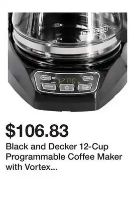 Bed Bath & Beyond Black and Decker 12-Cup Programmable Coffee Maker with Vortex Technology in Black offer