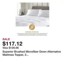 Bed Bath & Beyond Superior Brushed Microfiber Down Alternative Mattress Topper, 2 Inch - White offer