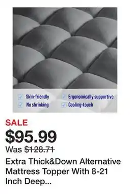 Bed Bath & Beyond Extra Thick&Down Alternative Mattress Topper With 8-21 Inch Deep Pocket offer