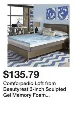 Bed Bath & Beyond Comforpedic Loft from Beautyrest 3-inch Sculpted Gel Memory Foam Mattress Topper offer