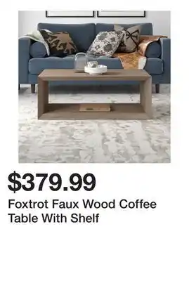 Wayfair Foxtrot Faux Wood Coffee Table With Shelf offer