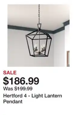 Wayfair Hertford 4 - Light Lantern Pendant offer