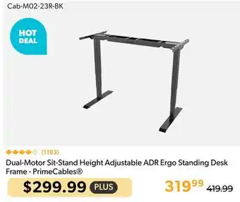 Primecables Dual-Motor Sit-Stand Height Adjustable ADR Ergo Standing Desk Frame - PrimeCables offer