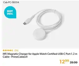 Primecables MFi Magnetic Charger for Apple Watch Certified-USB-C Port-1.2 m Cable - PrimeCables offer