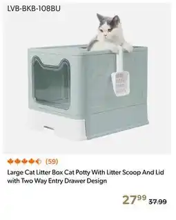 Shopper+ Large Cat Litter Box Cat Potty With Litter Scoop And Lid with Two Way Entry Drawer Design offer