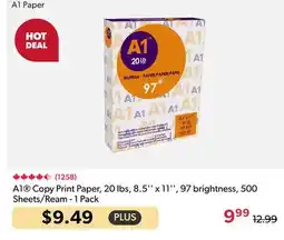 Shopper+ A1 Copy Print Paper, 20 lbs, 8.5 x 11, 97 brightness, 500 Sheets/Ream - 1 Pack offer