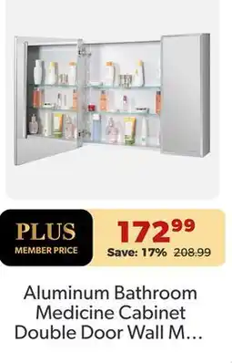 Shopper+ Aluminum Bathroom Medicine Cabinet Double Door Wall Mounted Cabinet with Mirror - Enduran offer