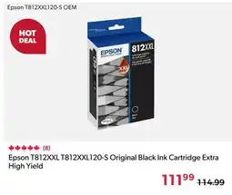 Shopper+ Epson T812XXL T812XXL120-S Original Black Ink Cartridge Extra High Yield offer