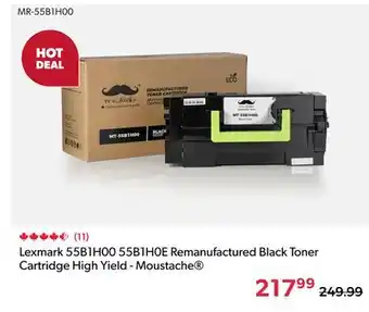 Shopper+ Lexmark 55B1H00 55B1H0E Remanufactured Black Toner Cartridge High Yield - Moustache offer