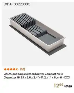 Shopper+ OXO Good Grips Kitchen Drawer Compact Knife Organizer 16.25 x 5.6 x 2.4/41.2 x 14 x 6cm H - OXO offer