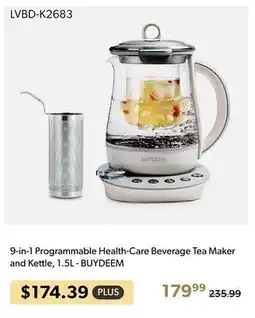 Shopper+ 9-in-1 Programmable Health-Care Beverage Tea Maker and Kettle, 1.5L - BUYDEEM offer