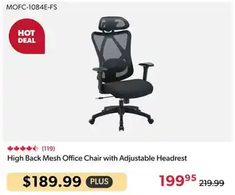 123Ink High Back Mesh Office Chair with Adjustable Headrest offer