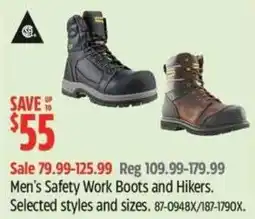 Canadian Tire Men's Safety Work Boots and Hikers offer