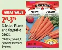 Canadian Tire Selected Flower and Vegetable Seeds. offer