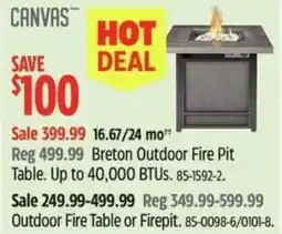 Canadian Tire Canvas Breton Outdoor Fire Pit Table offer