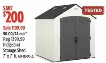 Canadian Tire Suncast Ridgeland Storage Shed offer