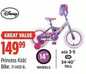 Canadian Tire Disney Princess Kids' Bike offer