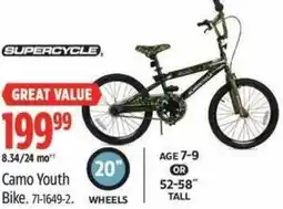 Canadian Tire SUPERCYCLE Camo Youth Bike offer