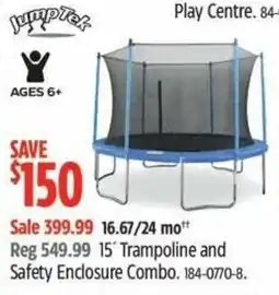 Canadian Tire Jumptek Trampoline and Safety Enclosure Combo offer