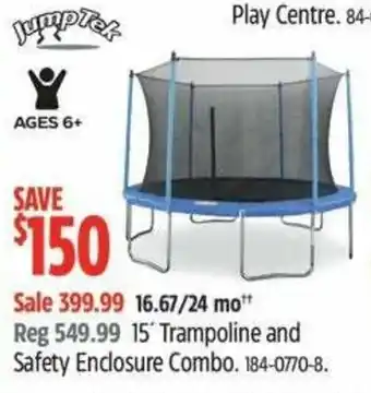 Canadian Tire Jumptek Trampoline and Safety Enclosure Combo offer