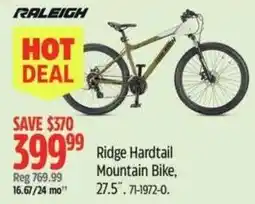 Canadian Tire RALEIGH Ridge Hardtail Mountain Bike offer