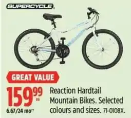 Canadian Tire SUPERCYCLE Reaction Hardtail Mountain Bikes offer