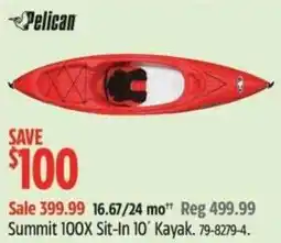 Canadian Tire Pelican Summit 100X Sit-In 10' Kayak offer