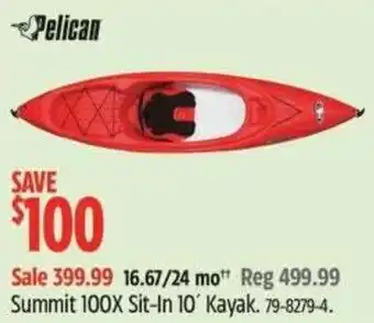 Canadian Tire Pelican Summit 100X Sit-In 10' Kayak offer